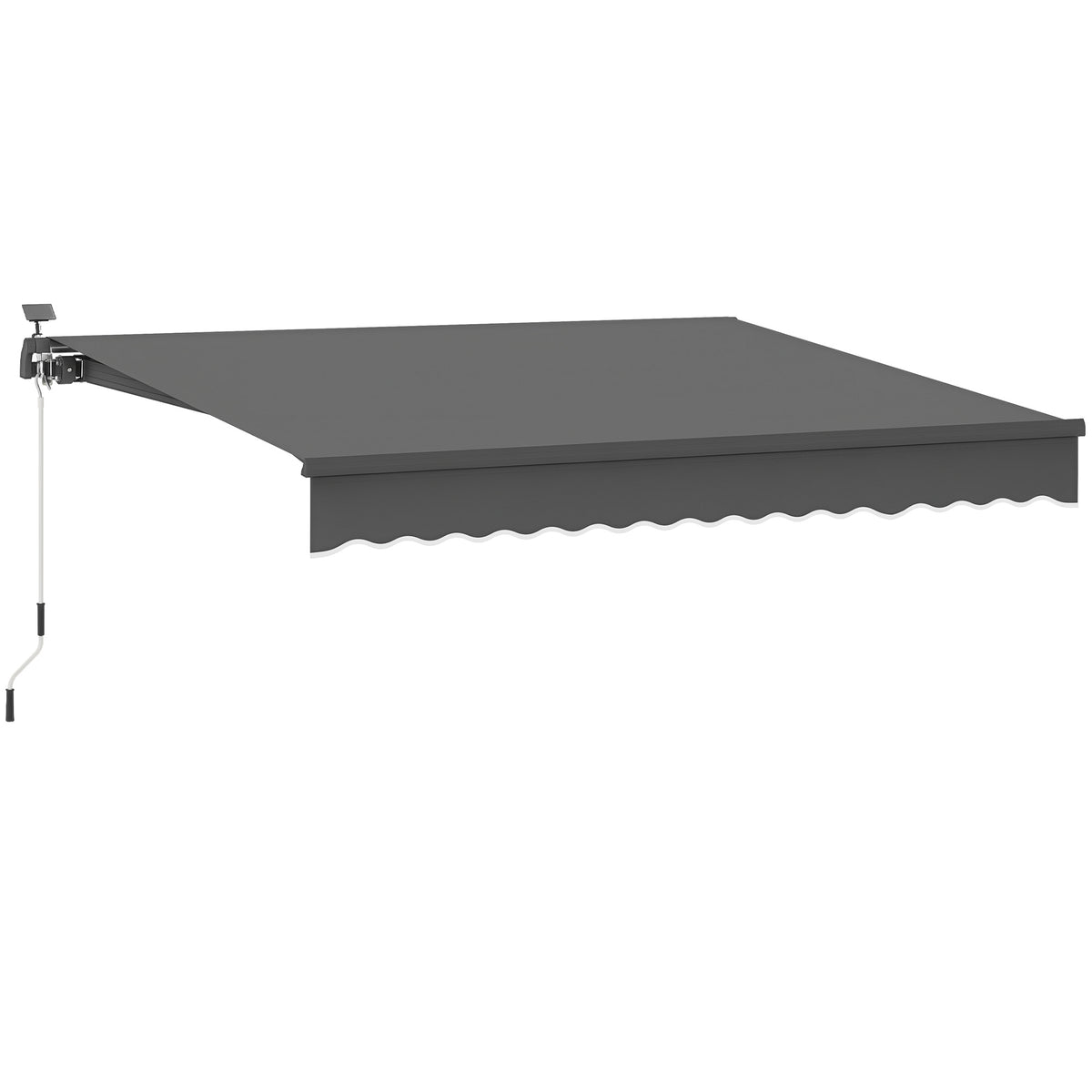 Klemmmarkise mit Handkurbel Solar-Lichte Gelenkarmmarkise Markise Sonnenschutz UV 50+ 400 cm breit Grau