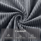 Aufstehsessel mit weichem Cordbezug, Recliner-Sessel mit Fernbedienung und Seitentaschen, Dunkelgrau