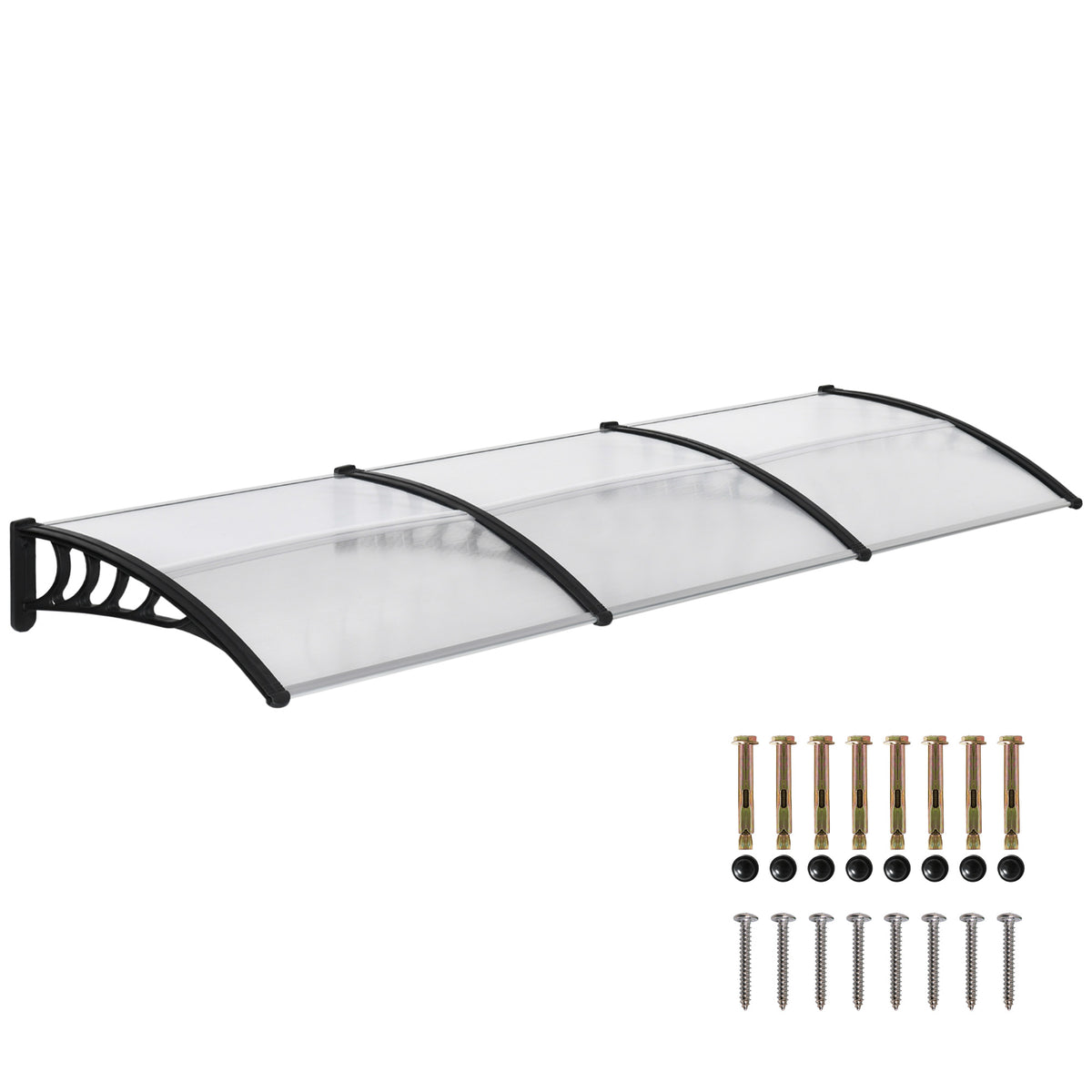 Front Door Canopy, Outdoor Awning, Rain Shelter, 303 x 96cm , Clear