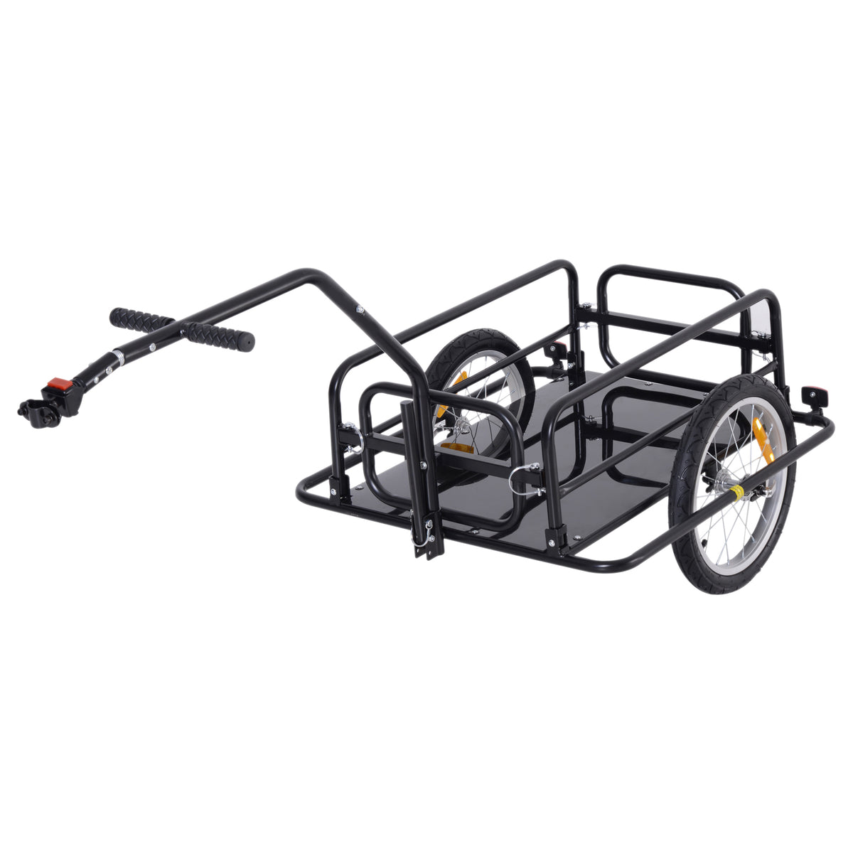 Fahrradanh?nger Klappbar Lastenanh?nger mit Kupplung, Kuppler & Reflektoren Transportwagen bis 40 kg belastbar, Transportanh?nger Anh?nger f¨¹r Camping, Einkaufen, Umzug 155 x 71,5 x 77 cm