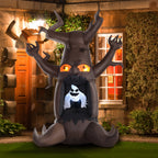 Aufblasbarer Halloween Baum Gespenst mit 3 Lichtern für den Garten Polyester Braun 180 x 140 x 240 cm