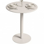 Runder Küchentisch für 2 Personen mit Stahlgestell, platzsparend, 60 x 60 x 72 cm, Beige
