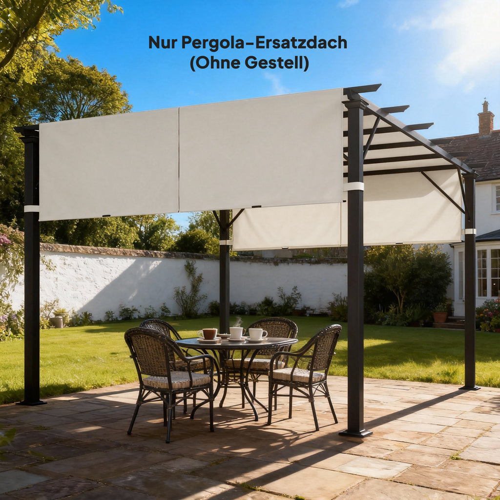 2 Pcs UV Protection Pergola Replacement Canopy, Pergola Shade Cover, Easy to Install, for 3 x 3(m) Pergola, Cream White