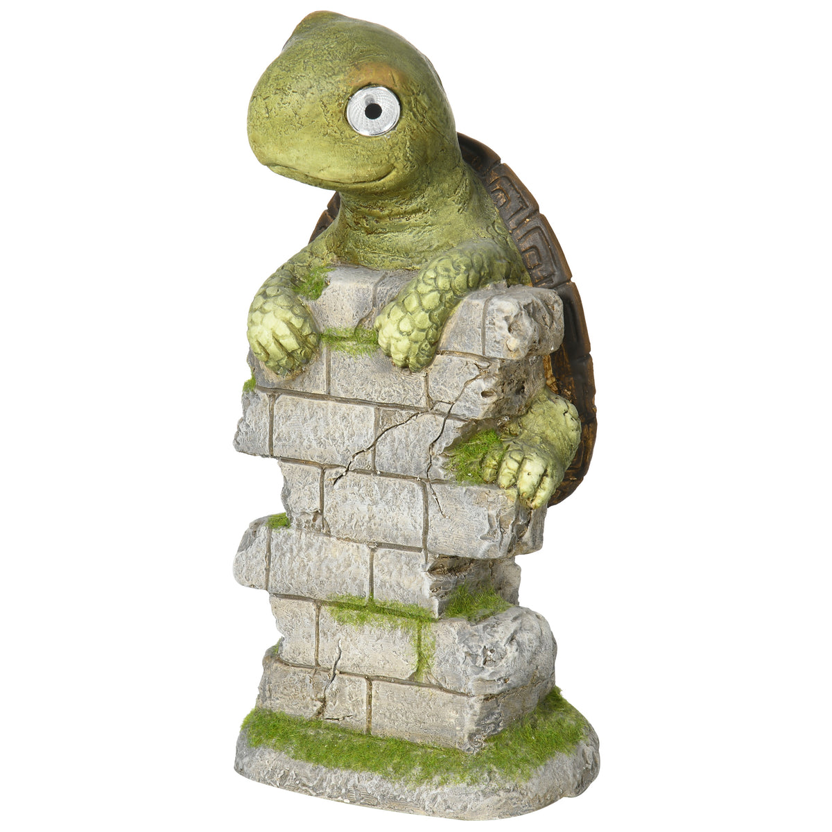  Vivid Tortoise Art Sculpture with Solar LED Light, Colourful Garden?Statue, Outdoor Ornament Home Decoration for Porch, Deck, Grass