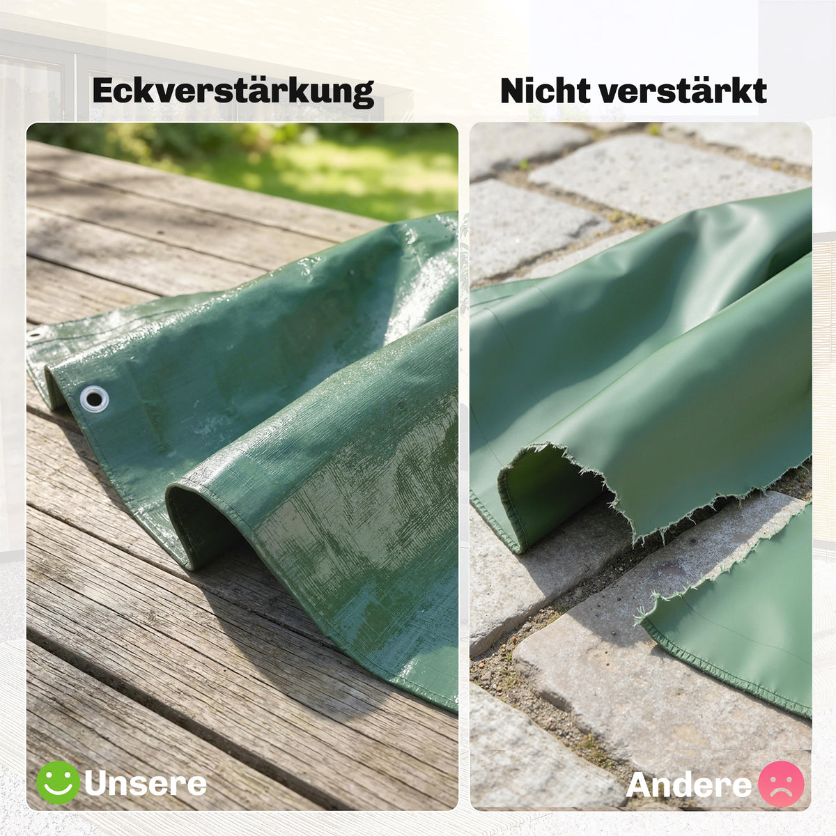 Abdeckplane Wasserdicht 4 x 6 m 90g/m² Allzweckplane Grün