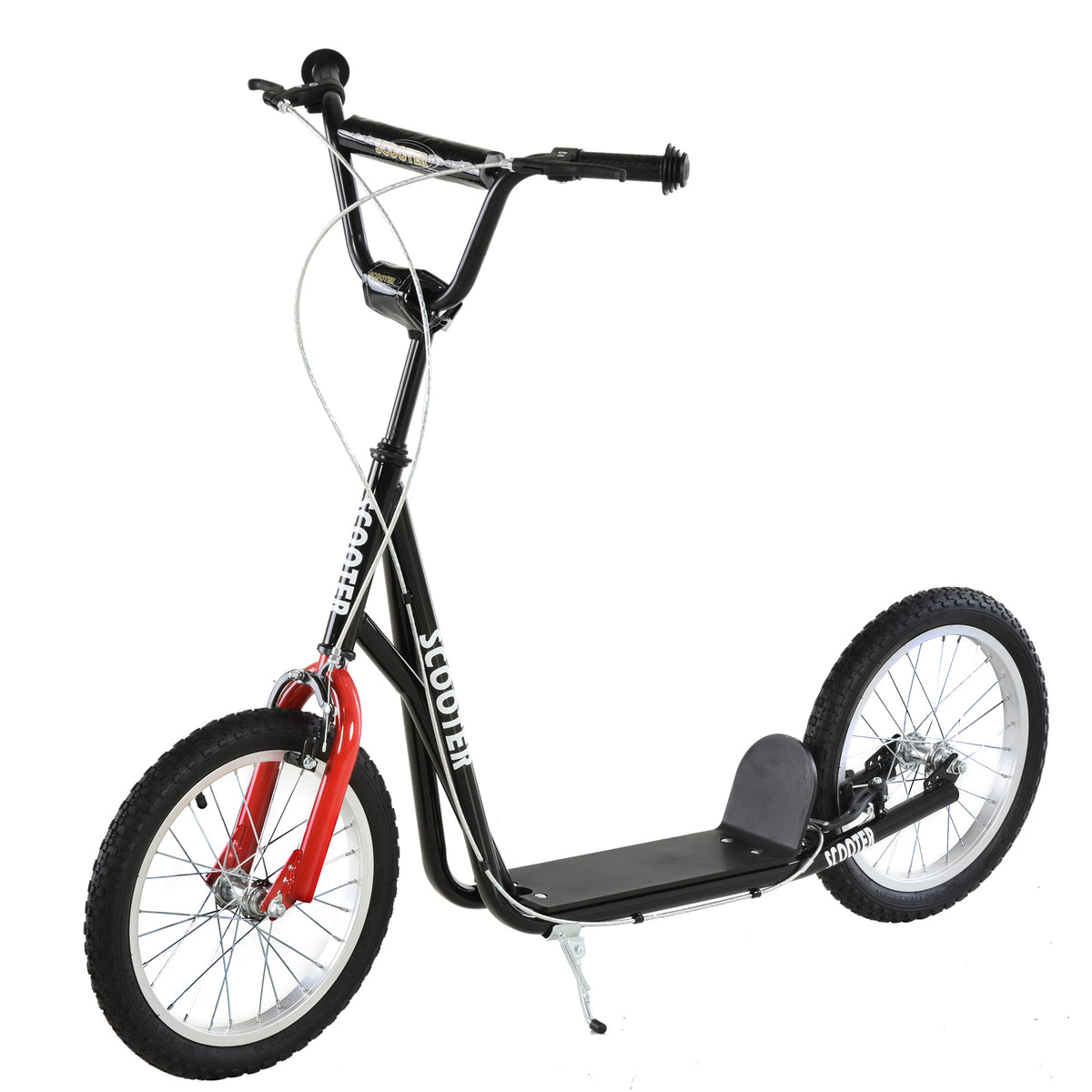 Kinderscooter mit Bremse höhenverstellbar Leichtbau Schwarz
