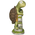  Vivid Tortoise Art Sculpture with Solar LED Light, Colourful Garden?Statue, Outdoor Ornament Home Decoration for Porch, Deck, Grass
