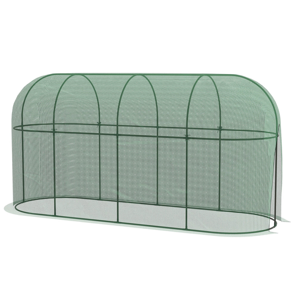 Vogelschutznetz, Metallgestell, Reißverschlusstür, einfacher Auf- und Abbau, 3 x 1 x 1,5 m, Grün