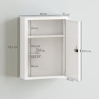 Wall Mount Medicine Cabinet, Bathroom Cabinet with Combination Lock, Door and Storage Shelves, White