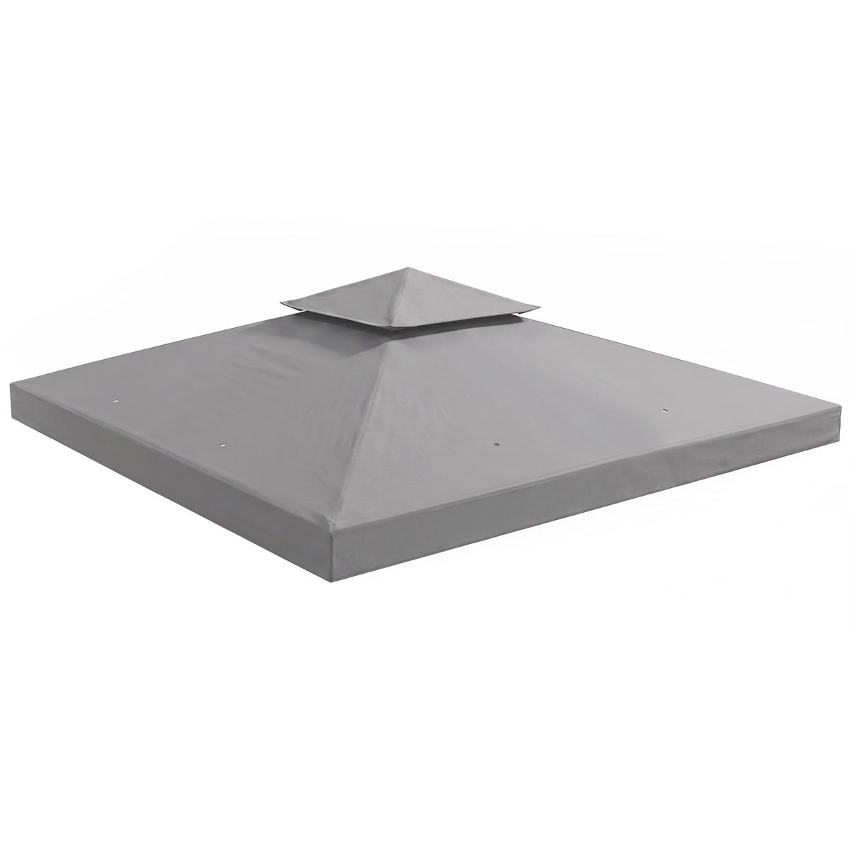 3(m) Gazebo Top Cover Double Tier Canopy Replacement Pavilion Roof Light Grey