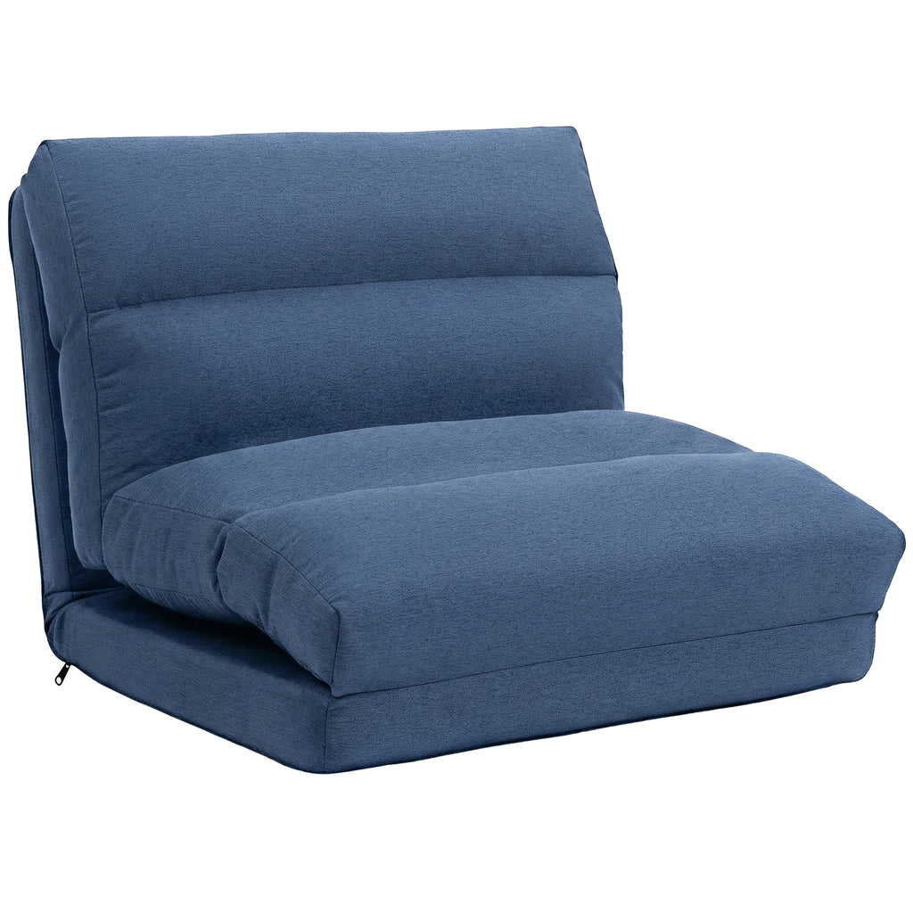 Sitzsack mit Bettfunktion, neigbare Lehne, klappbar, bis 120kg, 70 x 72 x 56 cm, Dunkelblau