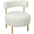 Sessel Loungesessel Relaxsessel mit Sherpa-Fleece, Metallbeinen in Holzoptik Polstersessel 67 x 67 x 71 cm Cremewei?