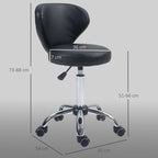 Salonhocker in Lederoptik, höhenverstellbar, bis 120 kg, Stahlgestell, Schwarz