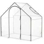 Foliengewächshaus, begehbar, Dachfenster, aufrollbare Tür, rostfreier Metallrahmen, 180 x 100 x 168 cm, Transparent