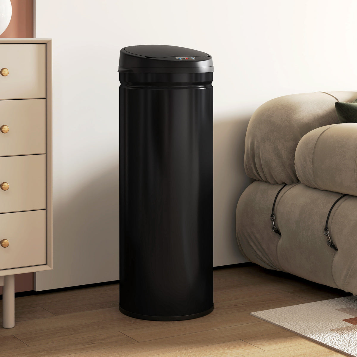 50L Stainless Steel Sensor Bin - Black