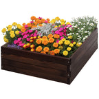  Hochbeet, Pflanzkasten, Gem¨¹sebeet, Kr?uterbeet, Massivholz, Dunkelbraun, 60 x 60 x 23 cm