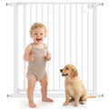 Treppenschutzgitter Absperrgitter ohne Bohren mit automatische Schließung für Kinder Küche Treppe 76-80 x 76 cm Weiß