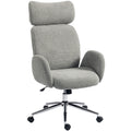 Bürostuhl mit verstellbarer Kopfstütze, ergonomischer Schreibtischstuhl, Kippfunktion, höhenverstellbar, Dunkelgrau
