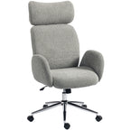 Bürostuhl mit verstellbarer Kopfstütze, ergonomischer Schreibtischstuhl, Kippfunktion, höhenverstellbar, Dunkelgrau