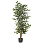 Künstlicher Ficus-baum groß 150 cm Kunstbaum, Kunstpflanze, Plastik Künstliche Pflanzen im Topf, Fake Plant wie echt für Wohnzimmer Schlafzimmer Büro Garten Moderne Dekoration Geschenk