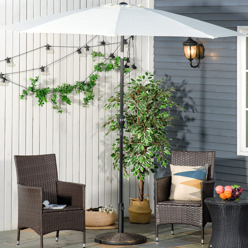 25 kg Plastic and Cement Rattan Pattern Parasol Base - Antique Bronze