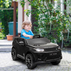 Kinder-Elektroauto, 12V Kinderfahrzeug mit Fernbedienung, LED-Lichtern, Musik und Hupe, 3-6 Jahre, Schwarz