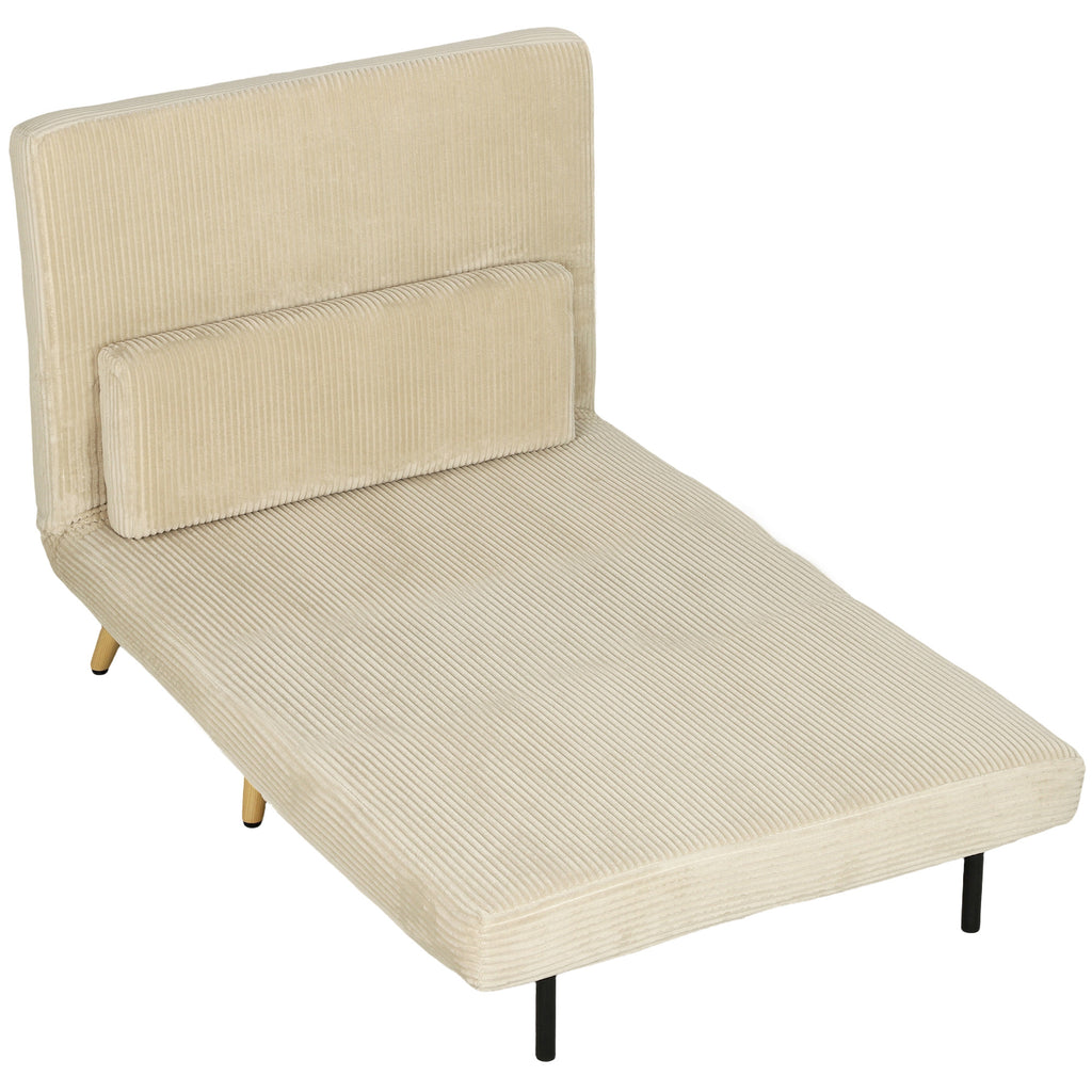 Schlafsessel 3 in 1 Schlafsofa mit Bettfunktion, 90x190cm Beige