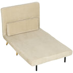 Schlafsessel 3 in 1 Schlafsofa mit Bettfunktion, 90x190cm Beige
