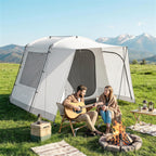 Heckzelt für 2-4 Personen, 320 x 280 x 205 cm 2 in 1 Autozelt wasserdicht Tunnelzelt mit 4 Türen Fenster Bodenplane