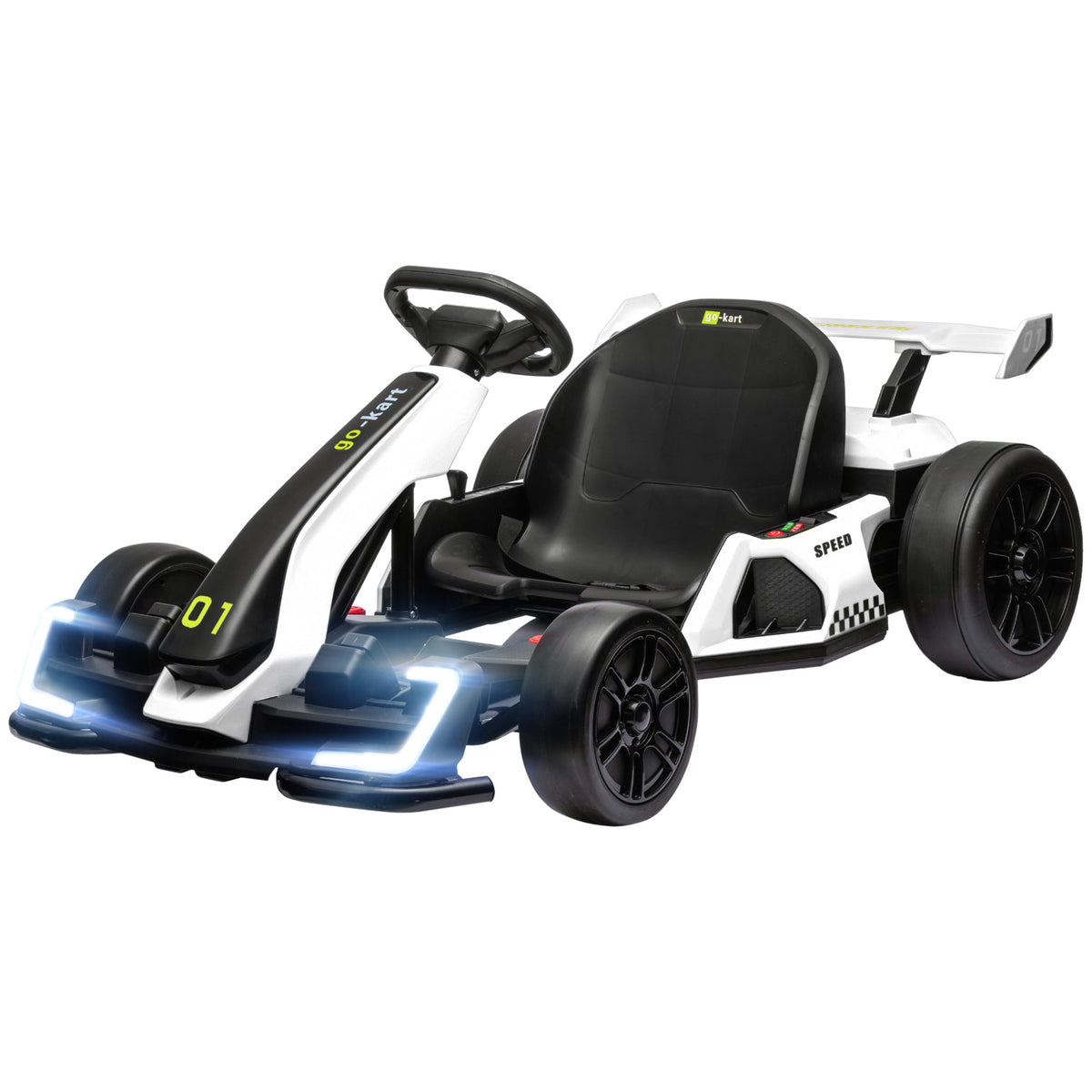 24 V Elektro Go-Kart für Kinder Drift-Funktion für 6-12 Jahre Weiß