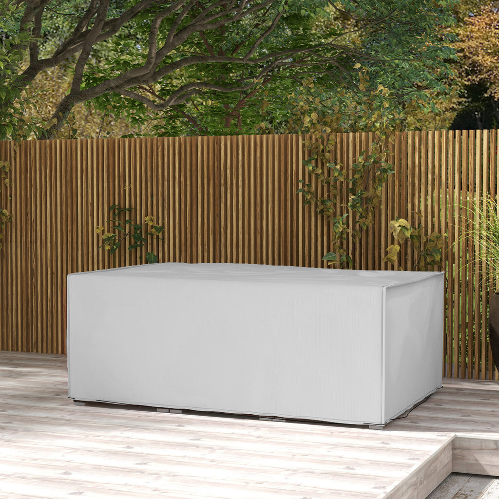 Schutzhülle für Gartenmöbel Winterfest Wasserdicht Abdeckung Anti-UV Abdeckplane 600D Oxford 210 x 140 x 80 cm Grau