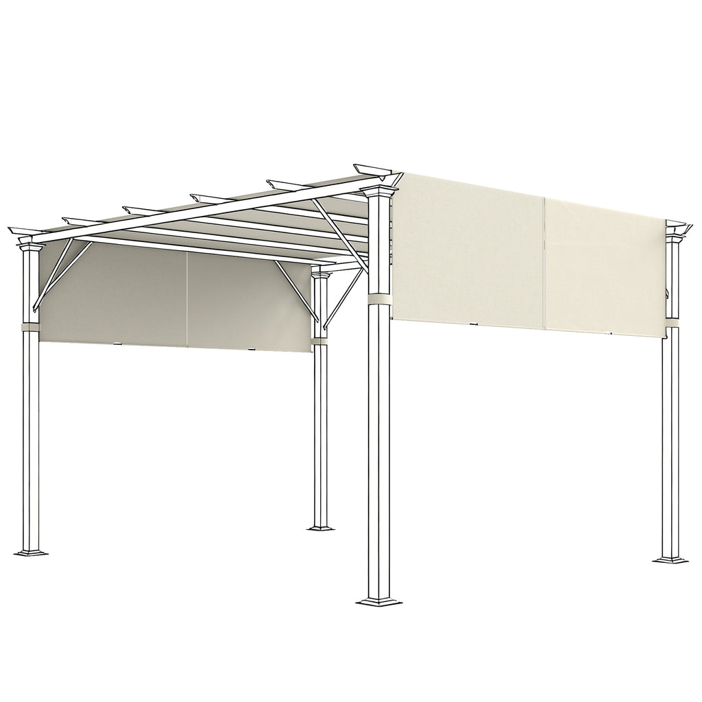 2 Pcs UV Protection Pergola Replacement Canopy, Pergola Shade Cover, Easy to Install, for 3 x 3(m) Pergola, Cream White