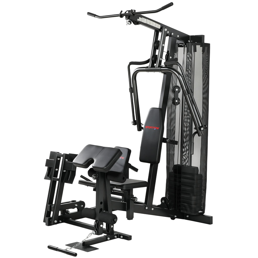 Kraftstation Fitnessstation mit Latzug Butterflystange 65kg Gewichten Seil bis zu 120kg