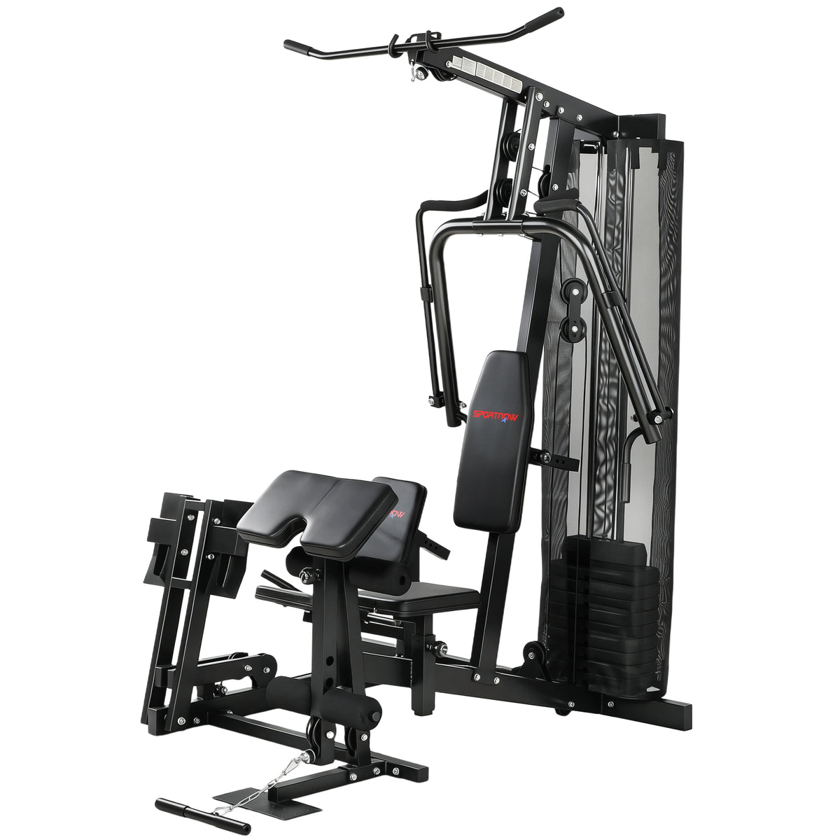 Kraftstation Fitnessstation mit Latzug Butterflystange 65kg Gewichten Seil bis zu 120kg