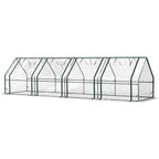 Gewächshaus mit Reißverschlussfenster, winterfest Foliengewächshaus aus Stahl 360 x 90 x 90 cm Transparent