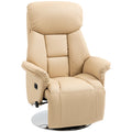 Relaxsessel, Liegefunktion, Lederoptik, Fu?st¨¹tze, bis 150 kg, 78 x 80 x 109 cm, Beige