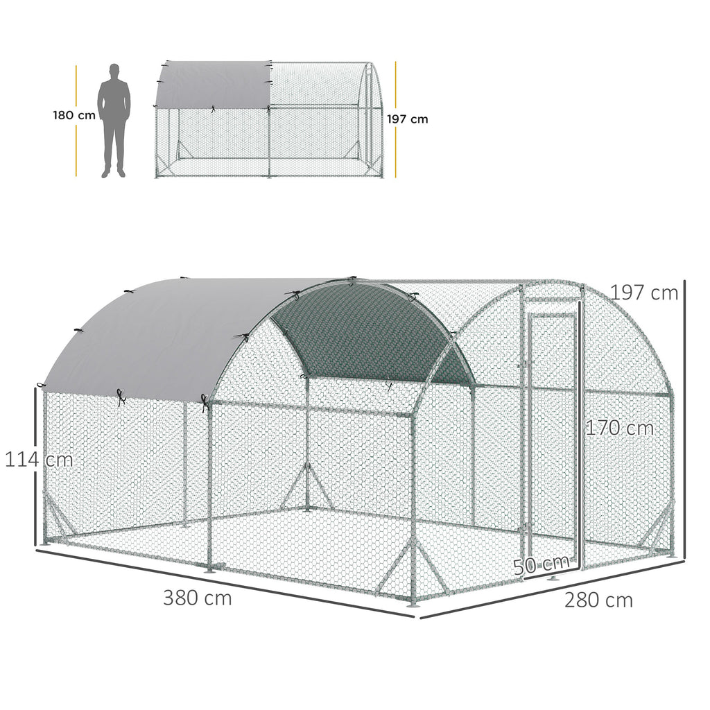 Gehege für Kleintiere, Outdoor-Freilaufgehege für Hühner, Kaninchen, Enten, stabile Konstruktion, Stahl und Oxford-Stoff