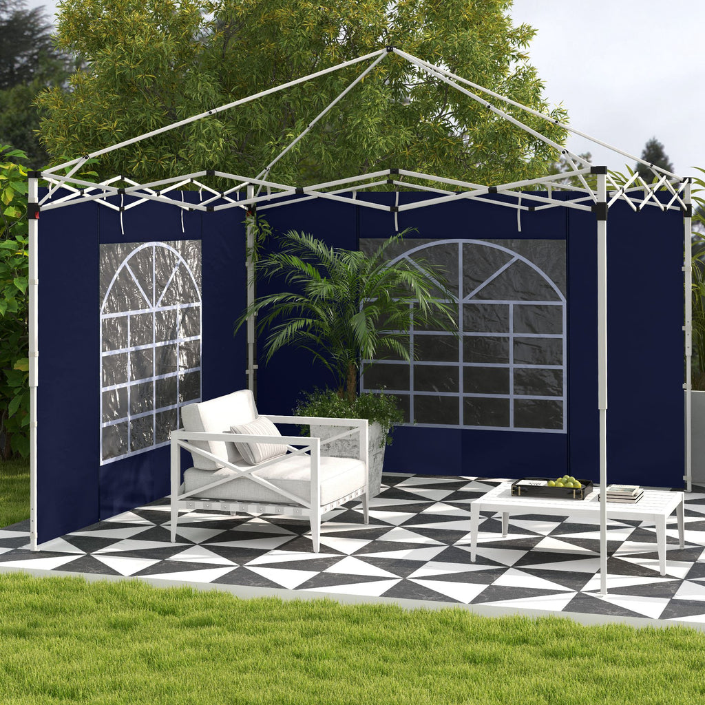 Set of Two 195 x 295cm Replacement Gazebo Side Walls - Blue