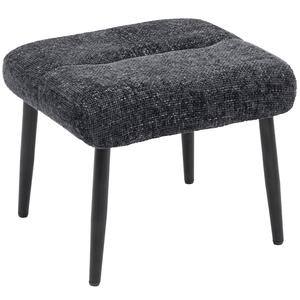 Sitzhocker Hocker mit weichem Sitzkissen Stahlbeinen Fu?hocker mit Chenille-Stoff, 45 x 41 x 38 cm, Dunkelgrau
