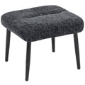 Sitzhocker Hocker mit weichem Sitzkissen Stahlbeinen Fu?hocker mit Chenille-Stoff, 45 x 41 x 38 cm, Dunkelgrau