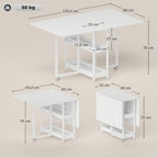 Four-Person Drop Leaf Table - White