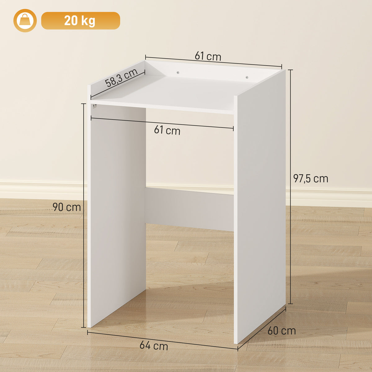 Badezimmerschrank Nischenschrank mit offen Regal, Badschrank f¨¹r Badezimmer, kleine R?ume, 64 x 60 x 97,5 cm, Wei?