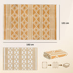Outdoorteppich Terrassenteppich, wetterbest?ndig, modernes Design, 121 cm x 182 cm x 0,3 cm, Gr¨¹n + Creme