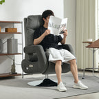 Recliner-Sessel, Elektrischer Polstersessel mit USB-Anschluss und Fu?st¨¹tze, Samtoptik, drehbar, verstellbar, Grau