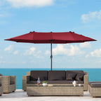 4.6m Double Garden Parasol - Wine Red