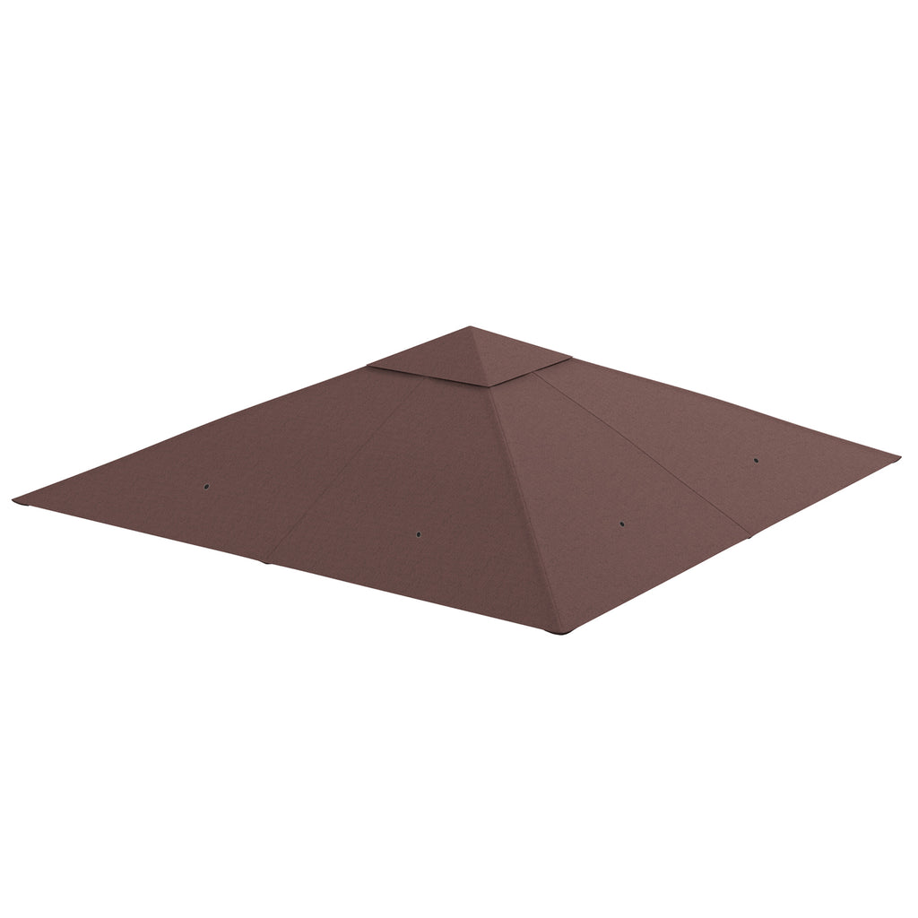 Ersatzdach für Gartenpavillon, Polyester, 2,98 x 2,98 m, Kaffee