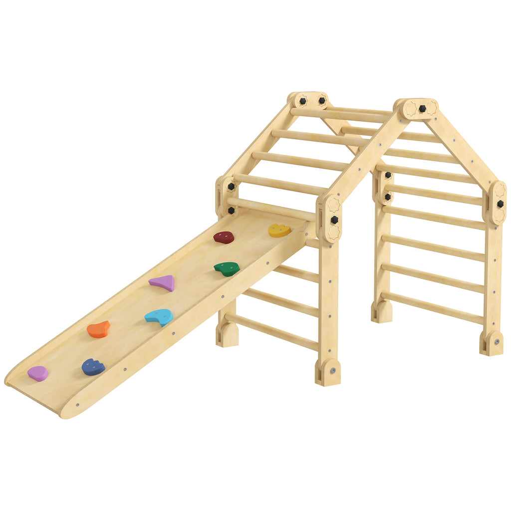 3 in 1 Kids Climbing Set Indoor with Sliding Ramp, Foldable design, Gift for 2-6 Years Old