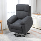 Massagesessel mit Aufstehhilfe, Sessel mit Aufstehhilfe, 8 Vibrationsmotoren, inkl. Fernbedienung, grau