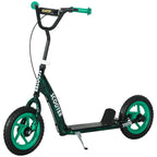 Kids Scooter with Adjustable Handlebar, Children's Kick Scooter with Non-slip Footplate, Rear Brake, Kickstand, Green
