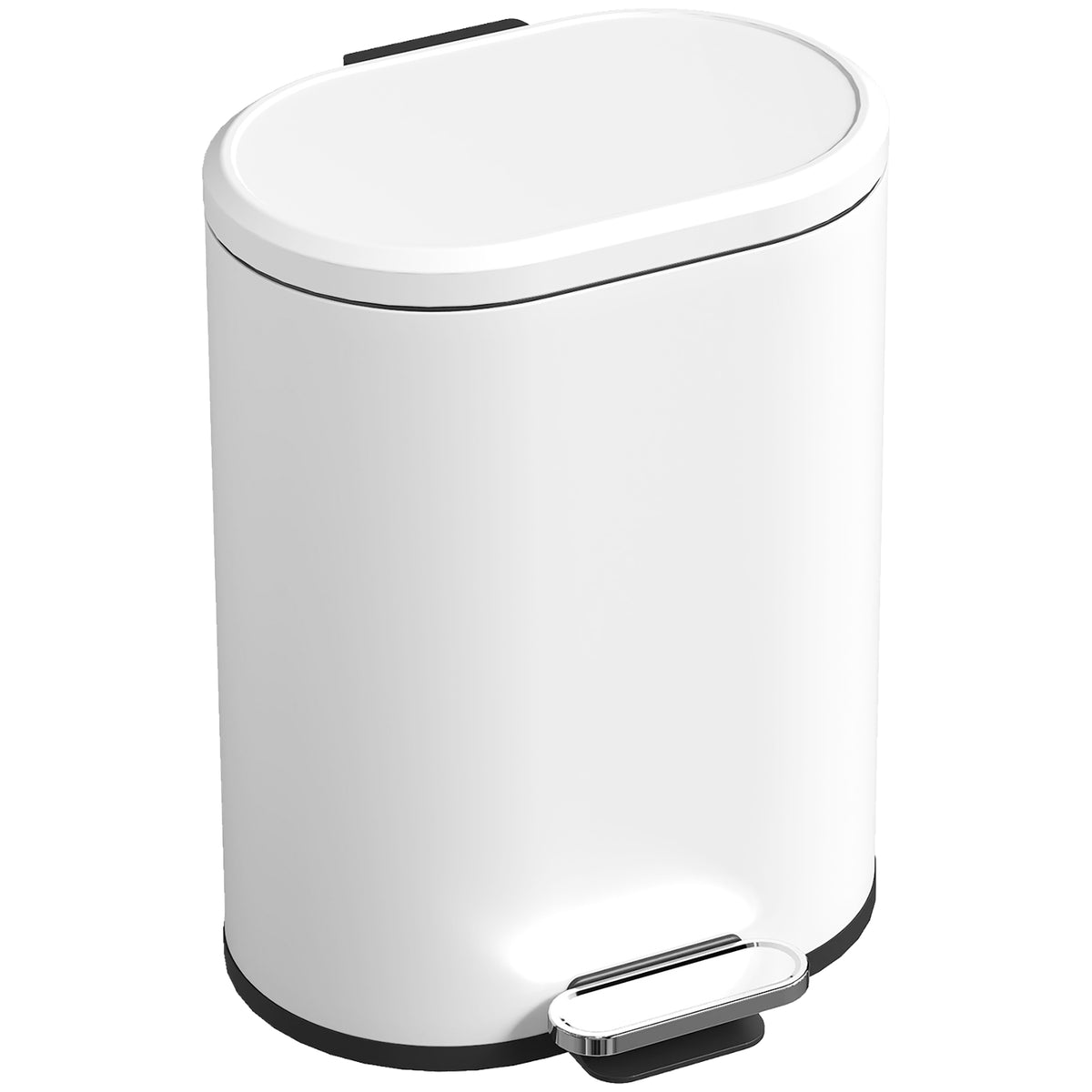 M¨¹lleimer 12L Treteimer Abfalleimer mit Deckel, Fu?pedal, Inneneimer, Soft-Close-Funktion, 30 x 25,5 x 37,5 cm, Wei?